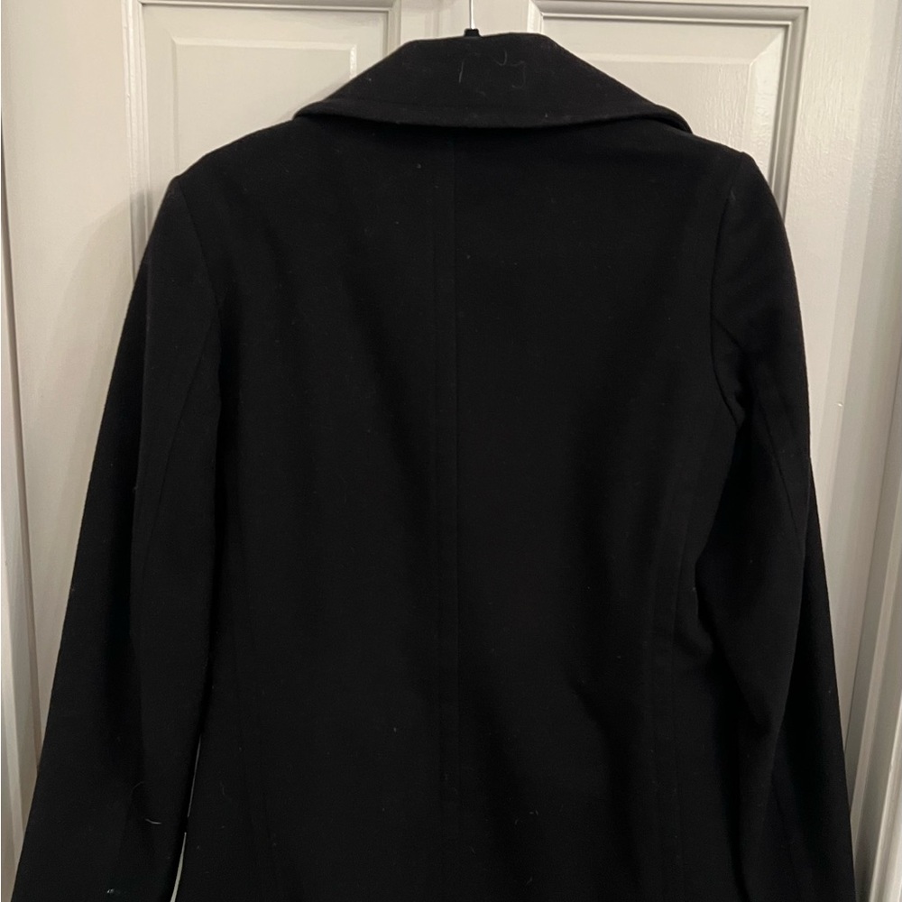 Burberry black, double-breasted pea coat